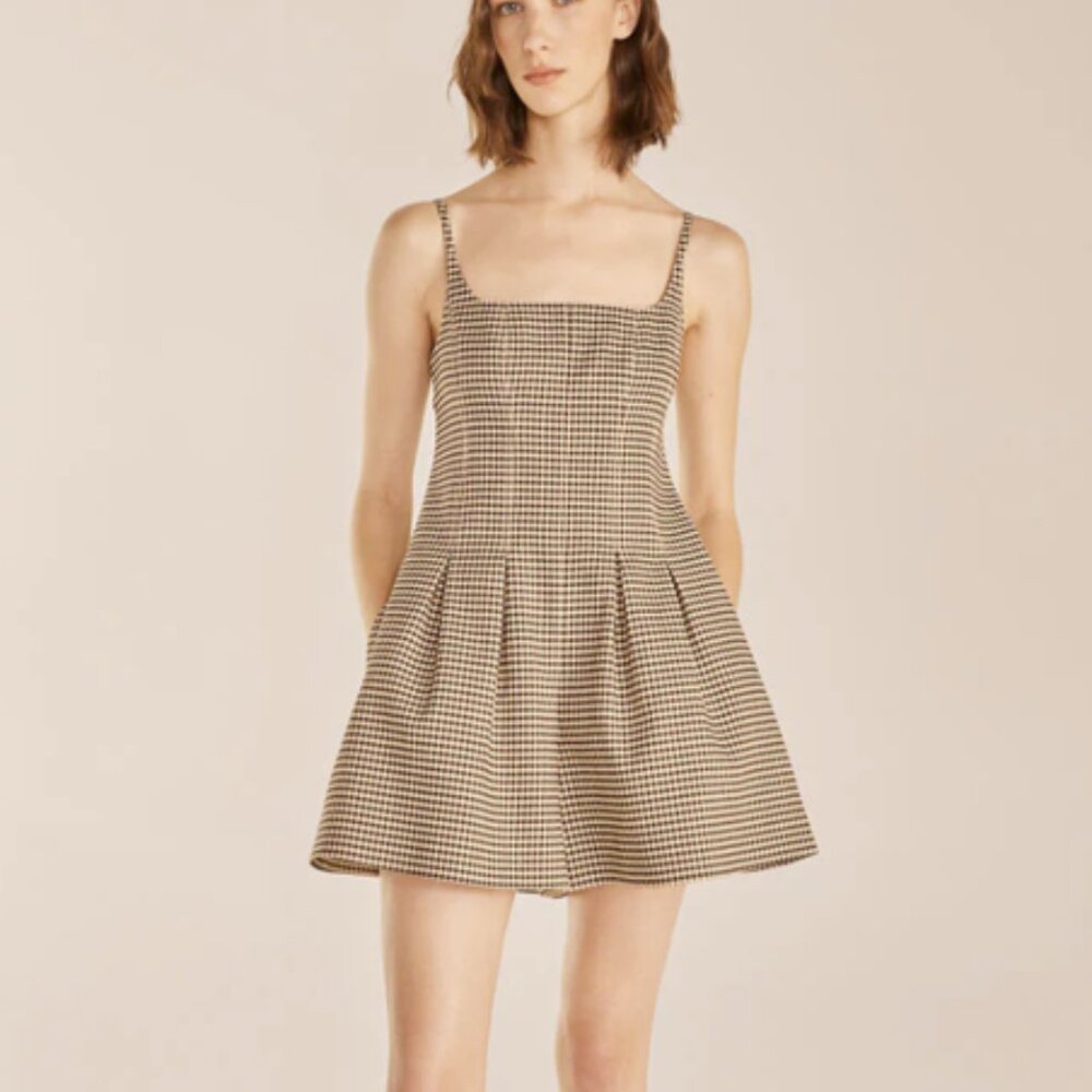 Rebecca Taylor Check Romper | Spring Check Espresso Combo